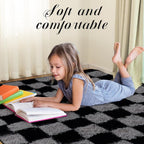 Super Soft Rug for Bedroom, 3x5 Ft Grey and Black Area Rug Classic Checkered - Image 2