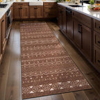 SERISSA 2x6 Kitchen Runner Rug, Washable Non-Slip Coffee Brown Boho Rug by SERISSAHomeDecorCollection