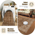 Washable Area Rug 4' x 6' Vintage Traditional Persian Mat - Image 7