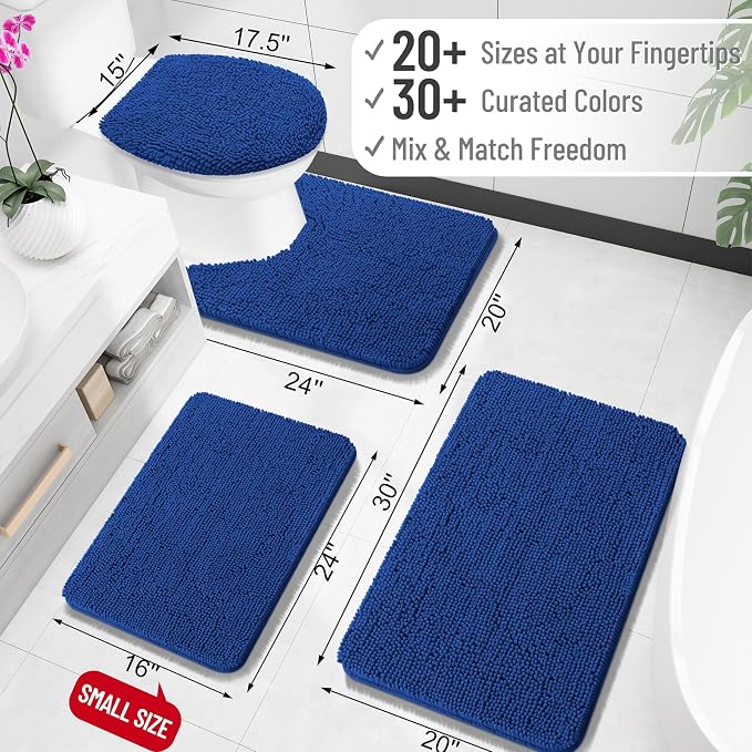 OLANLY Large Bathroom Rugs 45x27, Extra Soft Absorbent Chenille Bath Rugs - Image 2