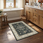 RELEANY Area Rugs Small 2'6"x4' Washable Non-Slip, Floral Vintage Distress by RELEANY