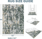 Area Rugs 5x7 Living Room: Washable Rug Modern Abstract Rugs Soft Non Slip - Image 2