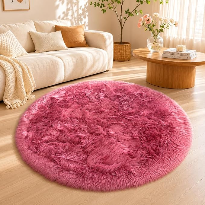 EasyJoy Faux Sheepskin Rug, Fluffy Faux Fur Rug, Ultra Soft Shag Area Rug - Image 2