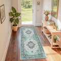 RELEANY Area Rugs Runner 2'x6' Washable Non-Slip, Floral Vintage Distress by RELEANY
