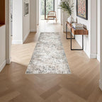 2'x5'Runner Rug Washable Rug: Modern Abstract Soft Thin Runner Rug Brown Grey - Image 4