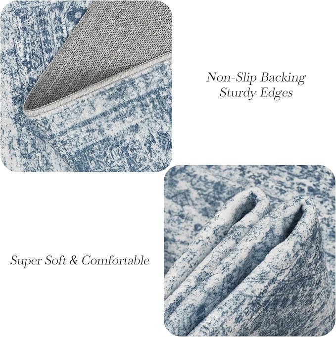 Soalmost 9x12 Area Rugs for Living Room, Non Slip Machine Washable Vintage Rugs - Image 5