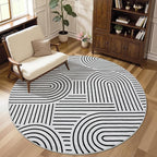 Washable Rug 4ft Area Rugs for Living Room, Abstract Rug for Bedroom, Soft by ROYHOME