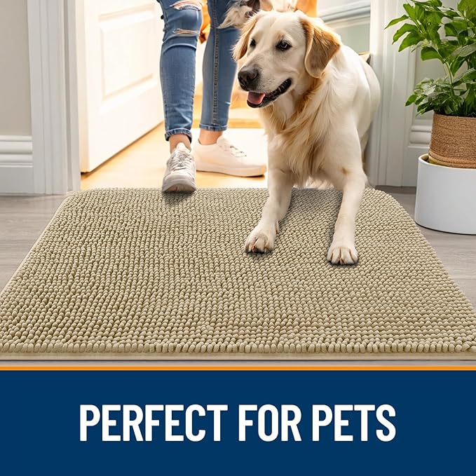 OLANLY Dog Door Mat for Muddy Paws 30x20, Absorbs Moisture and Dirt, Absorbent - Image 6
