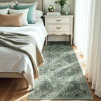 RELEANY Area Rugs Runner 3'x7' Washable Non-Slip, Floral Vintage Distress - Image 2