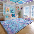 PAGISOFE 8x10 Area Rug, Cute Kawaii Purple Rainbow Rug by PAGISOFE
