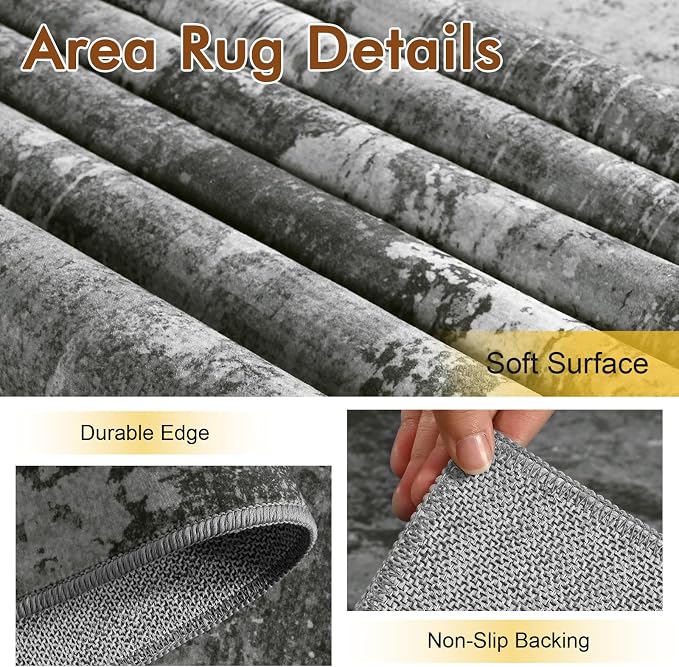 5x7 Ft Area Rugs for Living Room, Soft Non-Slip Washable Rugs Modern Abstract - Image 6