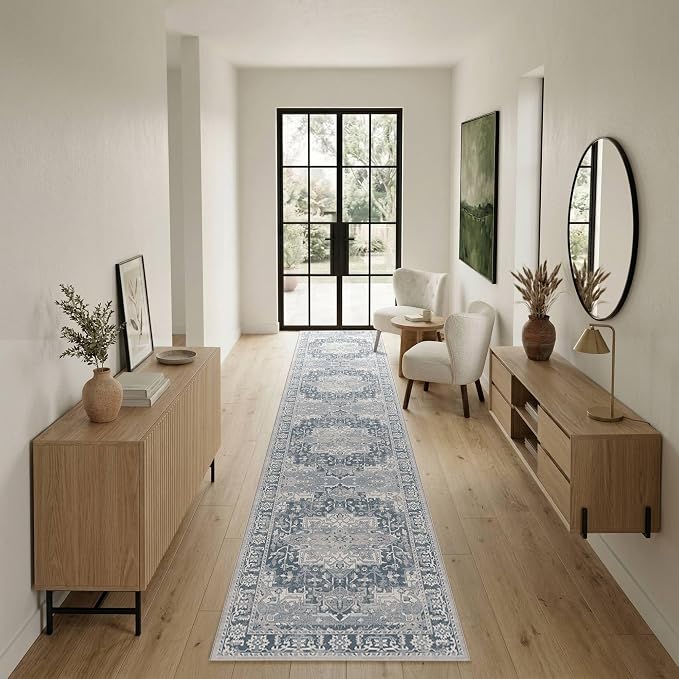 Rugxara 2x10 Runner Rug, Washable Kitchen Rugs, Non Slip Low Pile Area Rug by Rugxara
