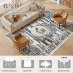Washable 6x9 Area Rug for Living Room - Image 9