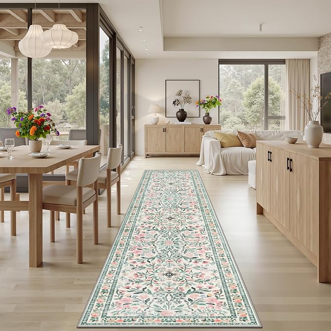 Runner Rug for Entryway: 2.6x10 Kitchen Rugs Non Slip Washable Ultra-Thin Soft - Image 4