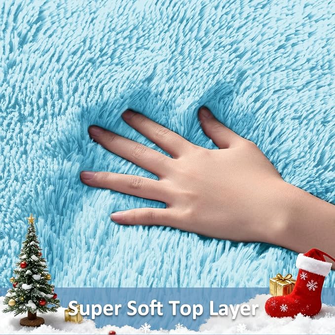 Ophanie 5x8 Light Blue Rugs for Living Room, Kids Rug, Playroom Area Rugs for - Image 2