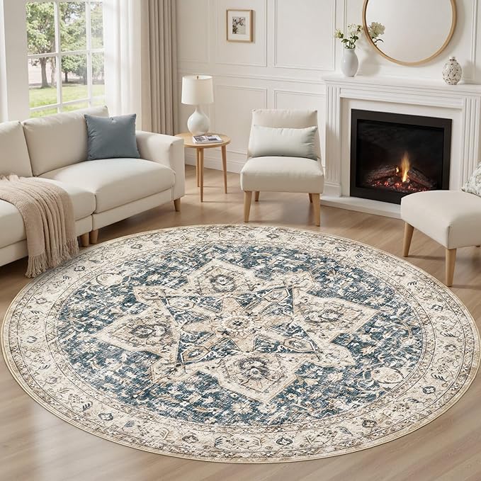 Tortania 6' Round Area Rug Living Room Rugs - Image 5