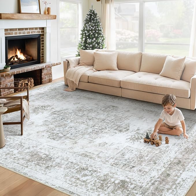 XLUEZ Area Rug 6x9 Living Room Rug, Machine Washable Vintage Distressed by XLUEZ