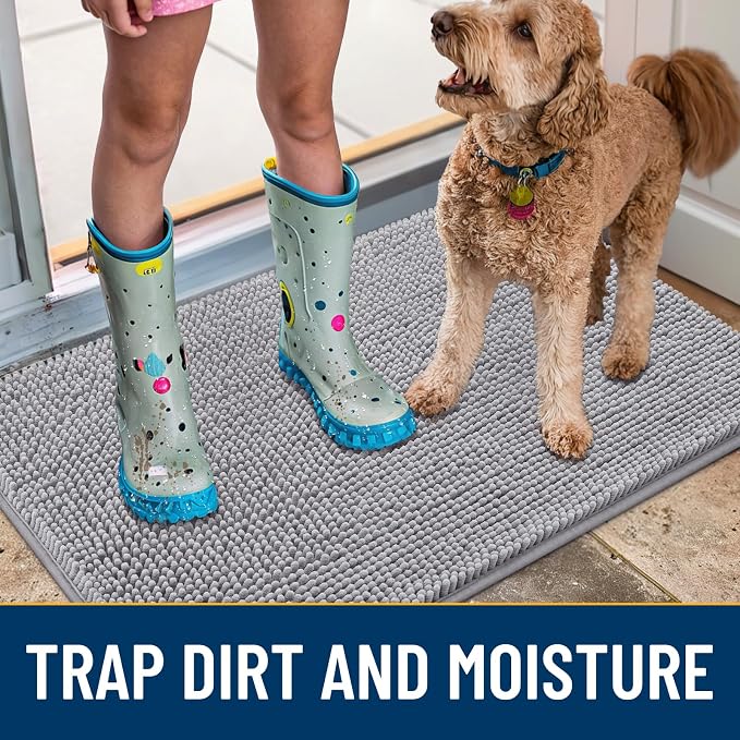 Smiry Dog Door Mat for Muddy Paws 36x24, Absorbent Dirt Trapper, Non-Slip - Image 3