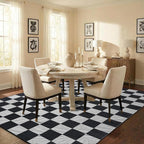 GarveeHome Checkered Dark 6x9 Area Rugs Geometric Diamond Dot Modern Soft - Image 3