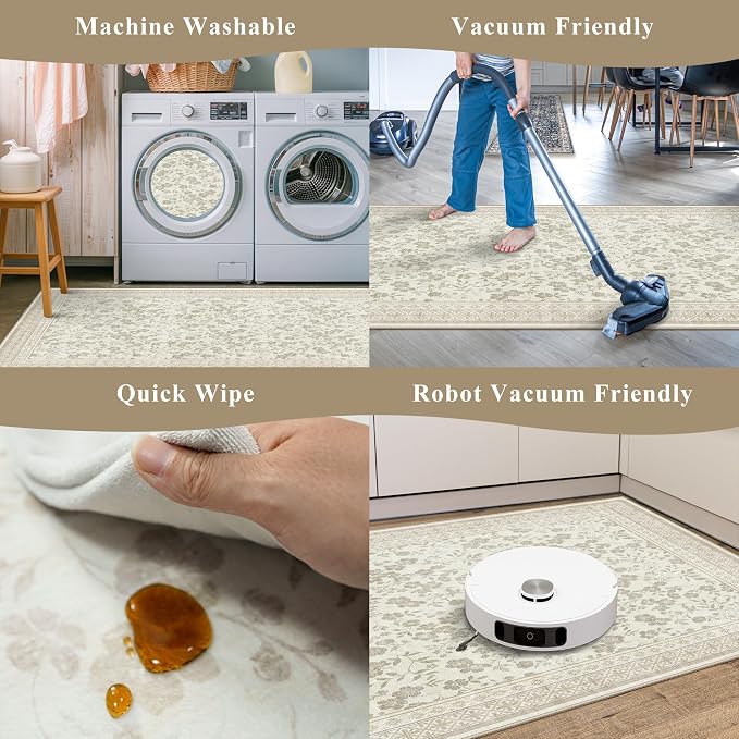 Kitchen Rug Sets 3 Piece, Washable Non-Slip Farmhouse Kitchen Mats - Image 7