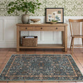 jinchan Zenith Floral 3x5 Area Rug Machine Washable Soft Low-Pile Non-Slip by JINCHAN
