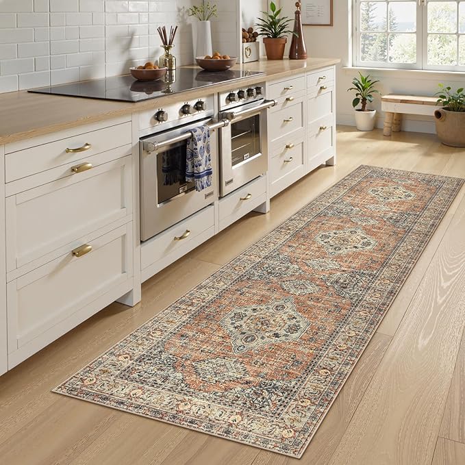 Lahome Oriental Washable Kitchen Runner Rug Non Slip, 2x8 Bathroom Runners by Lahome