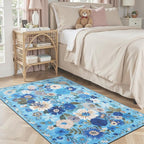 Floral Machine Washable Rug, 3x5 Rug Non Slip Soft Bedroom Rugs by WelcometoBabovid