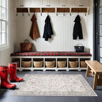 Light Grey 3x5 Large Boho Bathroom Rug - Image 3