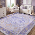 RELEANY Area Rugs 3'x5' Washable Non-Slip, Floral Vintage Distress Medallion - Image 3