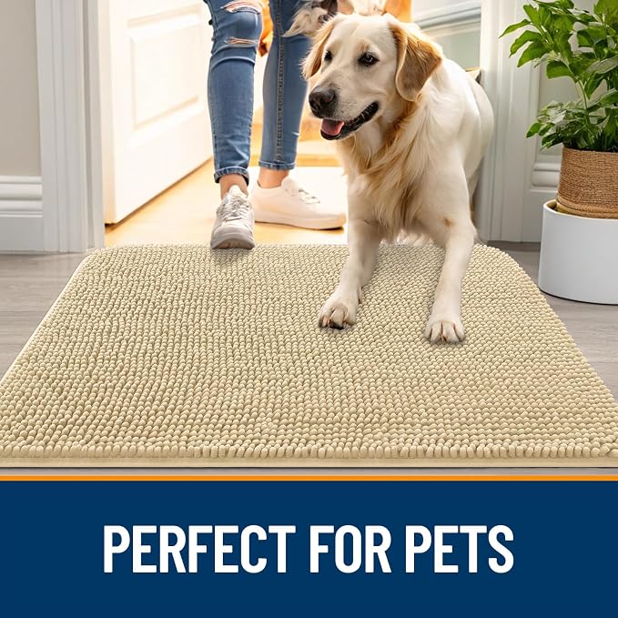OLANLY Dog Door Mat for Muddy Paws 59x24, Absorbs Moisture and Dirt, Absorbent - Image 6