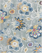Lahome Floral Indoor Outdoor Rug 8x10, Non Slip Outdoor Patio Rug - Image 7