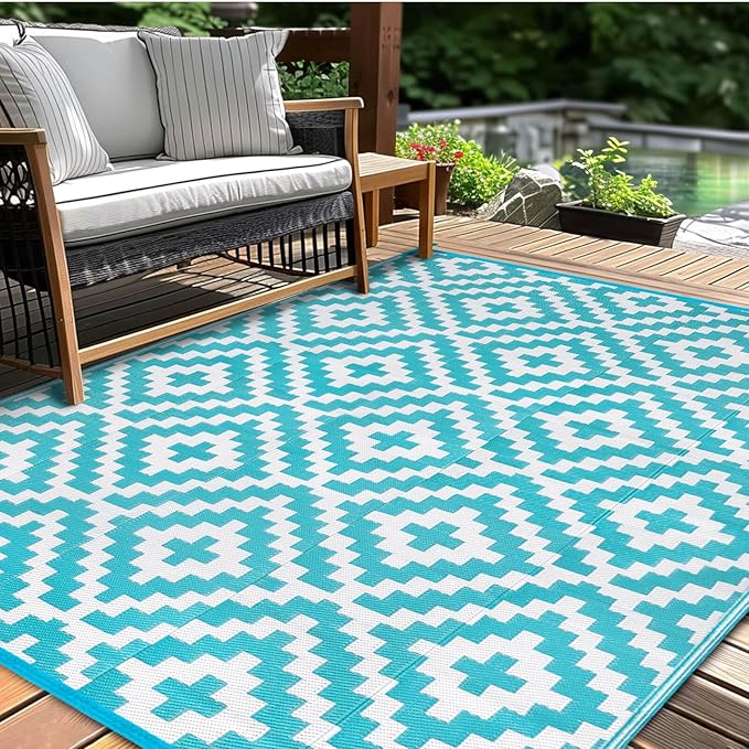 Outdoor Patio Plastic Straw Rug by Kalafun