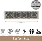 2x10 Hallway Runner Rug Non Slip Washable – Boho Floral Long Floor Carpet Runner - Image 2