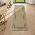 LIVEBOX Scalloped Washable 2x6 Runner Rug, Easy Jute Outdoor Rug Kitchen Tan - Image 9