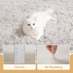 Area Rug for Living Room Bedroom: 4x6 White Soft Fluffy Shag Upgrade Non-Slip - Image 5