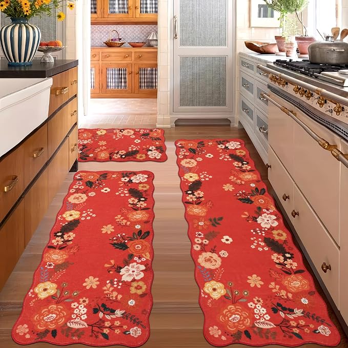 Kitchen Rug Mat Sets 3PC, Cushioned Anti Fatigue Mat Non Slip Washable Kitchens - Image 2