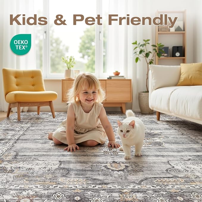 Washable 5x7 Area Rug for Living Room - Image 4