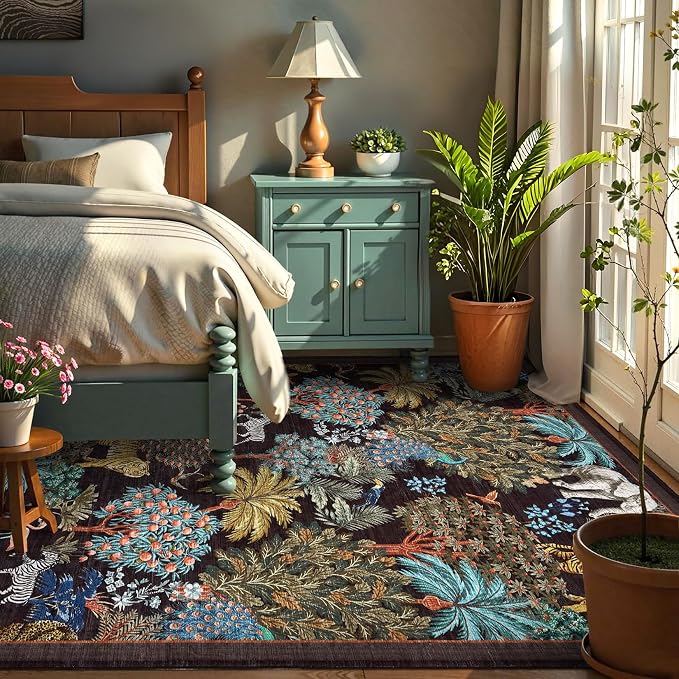 GarveeHome Jungle Animal Print Rug 6x9 Washable Area Rugs - Image 3
