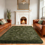 Andecor Shag Area Rug for Living Room, 6x9 Feet Olive Green Soft Fluffy Indoor - Image 8