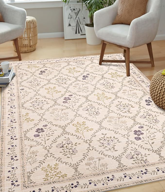 YIHOUSE Washable Floral 6x9 Area Rugs - Image 2