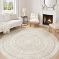 cotiled 8x8 Round Area Rugs Living Room Rug: Washable Boho Rugs by COTILED