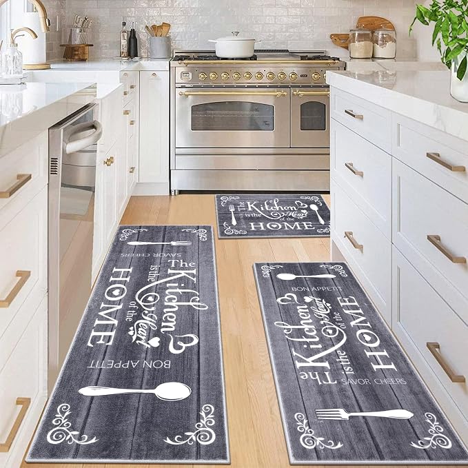 Vaukki Boho Kitchen Rug Sets 3 Pieces, Washable Kitchen Mats by Vaukki