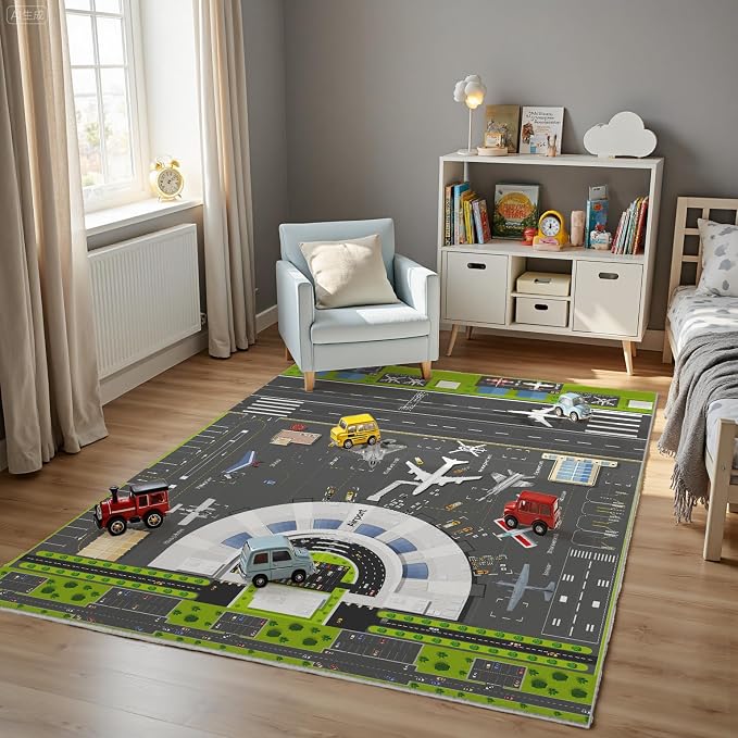 Airport Runway Play Rug for Kids - Image 2