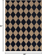 Lahome Colette Checkered Easy Jute Outdoor Rug, 5x7 Area Rugs - Image 2