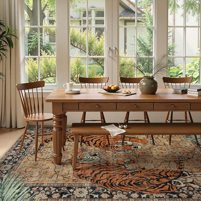 Moynesa Tiger 6x9 Rug, Washable Large Rugs - Image 8