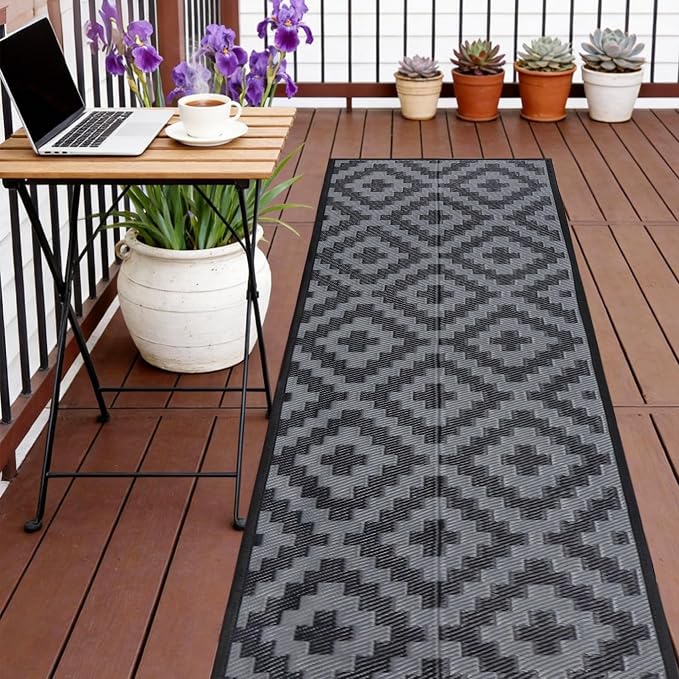 SAND MINE Waterproof Outdoor Rug, Plastic Reversible Rug, Modern Area Rug by SANDMIND
