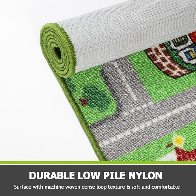 Capslpad Kids Rug Educational Play Rug 6.6' x 9.8' Classroom Rug Traffic Road - Image 3