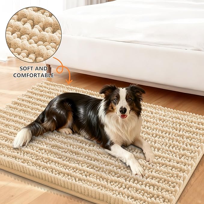 Smiry Dog Door Mat for Muddy Paws 59x20, Absorbent Dirt Trapper, Non-Slip - Image 2