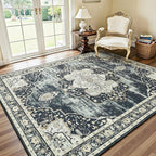 Lofus 5x7 Washable Rugs Non-Slip, Vintage Floral Area Rug by Lofus