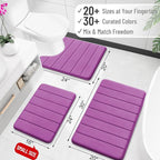 OLANLY Memory Foam Bath Mat 24x16, Super Soft Absorbent Bathroom Rugs, Quick Dry - Image 2